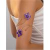image:imageMakeMeChic Beach Gold Arm Cuff Jewelry for Women Bangle Band Armlet Flower Upper Arm Cuff Bracelet Summer Beach EssentialsPurple