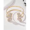 image:imageMakeMeChic Beach Gold Arm Cuff Jewelry for Women Bangle Band Armlet Flower Upper Arm Cuff Bracelet Summer Beach EssentialsWhite