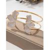 image:imageMakeMeChic Beach Gold Arm Cuff Jewelry for Women Bangle Band Armlet Flower Upper Arm Cuff Bracelet Summer Beach EssentialsWhite