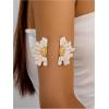 image:imageMakeMeChic Beach Gold Arm Cuff Jewelry for Women Bangle Band Armlet Flower Upper Arm Cuff Bracelet Summer Beach EssentialsWhite Floral B