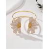image:imageMakeMeChic Beach Gold Arm Cuff Jewelry for Women Bangle Band Armlet Flower Upper Arm Cuff Bracelet Summer Beach EssentialsWhite Floral B