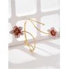 image:imageMakeMeChic Beach Gold Arm Cuff Jewelry for Women Bangle Band Armlet Flower Upper Arm Cuff Bracelet Summer Beach EssentialsWhite and Pink