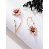 image:imageMakeMeChic Beach Gold Arm Cuff Jewelry for Women Bangle Band Armlet Flower Upper Arm Cuff Bracelet Summer Beach EssentialsWhite and Pink