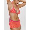 image:imageMakeMeChic Womens Bikini with Shorts Striped Bikini Set Halter Triangle Tie Backless Y2K SwimsuitRed