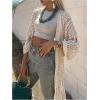 image:imageMakeMeChic Womens Boho Tops Crochet Long Cardigan Sweater Tassel Long Sleeve Hollow Out Fall OutfitsApricot