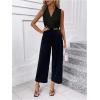 image:imageMakeMeChic Womens Collared Bodysuits Wrap V Neck Sleeveless Dressy Business Casual Blouse TopsBlack