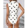 image:imageMakeMeChic Womens Collared Bodysuits Wrap V Neck Sleeveless Dressy Business Casual Blouse TopsBlack and White