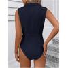 image:imageMakeMeChic Womens Collared Bodysuits Wrap V Neck Sleeveless Dressy Business Casual Blouse TopsBlue