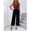 image:imageMakeMeChic Womens Collared Bodysuits Wrap V Neck Sleeveless Dressy Business Casual Blouse TopsBurgundy