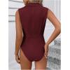 image:imageMakeMeChic Womens Collared Bodysuits Wrap V Neck Sleeveless Dressy Business Casual Blouse TopsBurgundy