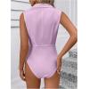 image:imageMakeMeChic Womens Collared Bodysuits Wrap V Neck Sleeveless Dressy Business Casual Blouse TopsMauve Purple