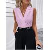 image:imageMakeMeChic Womens Collared Bodysuits Wrap V Neck Sleeveless Dressy Business Casual Blouse TopsMauve Purple