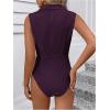 image:imageMakeMeChic Womens Collared Bodysuits Wrap V Neck Sleeveless Dressy Business Casual Blouse TopsPurple