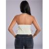 image:imageMakeMeChic Womens Corset Halter Tops Y2K Going Out Lace Up Tops Gothic Cowgirl Crop TopsWhite