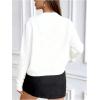image:imageMakeMeChic Womens Cropped Pullover Sweater Crew Neck Long Sleeve Lightweight Knit Cozy SweatersWhite