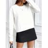 image:imageMakeMeChic Womens Cropped Pullover Sweater Crew Neck Long Sleeve Lightweight Knit Cozy SweatersWhite