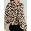 image:imageMakeMeChic Womens Faux Fur Jacket Leopard Print Fuzzy Full Zip Long Sleeve Y2k CoatsApricot