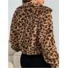 image:imageMakeMeChic Womens Faux Fur Jacket Leopard Print Fuzzy Full Zip Long Sleeve Y2k CoatsBrown