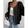 image:imageMakeMeChic Womens Faux Fur Pearl Fuzzy Cardigan Sweater Open Front Long Sleeve OuterwearBlack