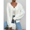 image:imageMakeMeChic Womens Faux Fur Pearl Fuzzy Cardigan Sweater Open Front Long Sleeve OuterwearWhite