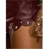 image:imageMakeMeChic Womens Faux Leather Micro Shorts Low Waist Rivet Scallop Party Night Out ShortsBurgundy