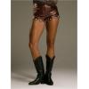 image:imageMakeMeChic Womens Faux Leather Micro Shorts Low Waist Rivet Scallop Party Night Out ShortsChocolate Brown