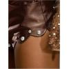 image:imageMakeMeChic Womens Faux Leather Micro Shorts Low Waist Rivet Scallop Party Night Out ShortsChocolate Brown