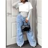 image:imageMakeMeChic Womens Floral Lace Tee Bodysuit Long Sleeve Crew Neck Sheer Leotard Tee TopsWhite