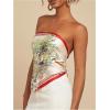 image:imageMakeMeChic Womens Floral Strapless Tube Crop Tops Backless Hanky Hem Boho Bandana TankMulticolor