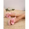image:imageMakeMeChic Womens Flower Flat Sandals Square Toe Flip Flops Summer Beach Slippers Thong SandalPink