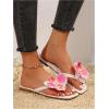 image:imageMakeMeChic Womens Flower Flat Sandals Square Toe Flip Flops Summer Beach Slippers Thong SandalWhite