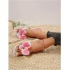 image:imageMakeMeChic Womens Flower Flat Sandals Square Toe Flip Flops Summer Beach Slippers Thong SandalWhite