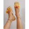 image:imageMakeMeChic Womens Flower Flat Sandals Square Toe Flip Flops Summer Beach Slippers Thong SandalYellow