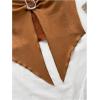 image:imageMakeMeChic Womens Halter Tops Cowboy Chic Studded Suede Tie Backless Fall Crop TopsCoffee Brown