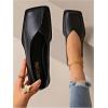 image:imageMakeMeChic Womens Leather Ballet Flats Square Toe Dressy Slip On Elegant ShoesBlack