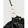 image:imageMakeMeChic Womens Metallic Glitter Sequin Halter Top Ring Linked Summer Y2K Party Tops ClubwearBlack