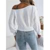 image:imageMakeMeChic Womens One Shoulder Tops Sweater Long Sleeve Lightweight Pullover Jumper TopWhite