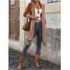 image:imageMakeMeChic Womens Open Front Long Fringe Cardigan Western Long Sleeve Boho Cardigan SweaterMulticolor