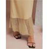 image:imageMakeMeChic Womens Satin Lace Maxi Skirt Silk High Waist Fishtail Long SkirtsApricot
