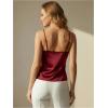 image:imageMakeMeChic Womens Satin Tank Tops 3D Floral Sleeveless Crop Tops Valentines Day OutfitBurgundy