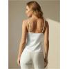 image:imageMakeMeChic Womens Satin Tank Tops 3D Floral Sleeveless Crop Tops Valentines Day OutfitWhite
