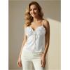 image:imageMakeMeChic Womens Satin Tank Tops 3D Floral Sleeveless Crop Tops Valentines Day OutfitWhite