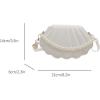 image:imageMakeMeChic Womens Seashell Shape Pearl Croccbody Handbag Leather Flap Adjustable Strap Shoulder BagWhite