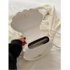 image:imageMakeMeChic Womens Seashell Shape Pearl Croccbody Handbag Leather Flap Adjustable Strap Shoulder BagWhite