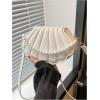 image:imageMakeMeChic Womens Seashell Shape Pearl Croccbody Handbag Leather Flap Adjustable Strap Shoulder BagWhite