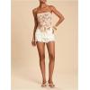 image:imageMakeMeChic Womens Sparkly Sequin Tops Backless Fringe Party Beach Strapless Tube TopsApricot
