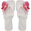 image:imageMakeMeChic Womens Flower Flat Sandals Square Toe Flip Flops Summer Beach Slippers Thong SandalWhite