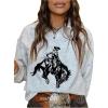 image:imageMakeMeChic Womens Half Zip Sweatshirt Western Graphic Long Sleeve Cowgirl Pullover TopsGrey