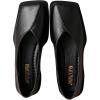 image:imageMakeMeChic Womens Leather Ballet Flats Square Toe Dressy Slip On Elegant ShoesBlack