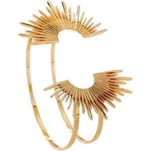 image:imageMakeMeChic Beach Gold Arm Cuff Jewelry for Women Bangle Band Armlet Flower Upper Arm Cuff Bracelet Summer Beach EssentialsGold B